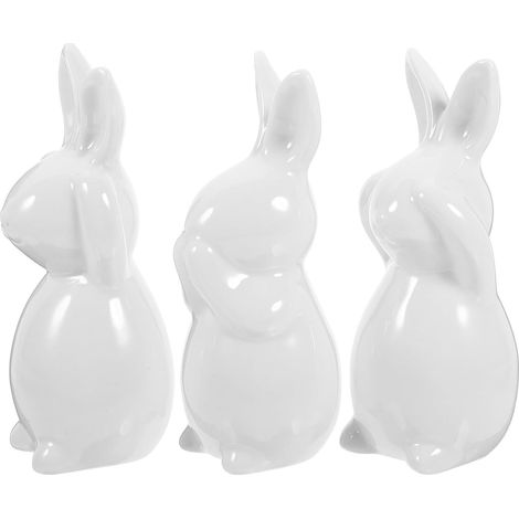 Keramik Osterfigur Hase Nordischer Stil Weiße Hasenfigur als