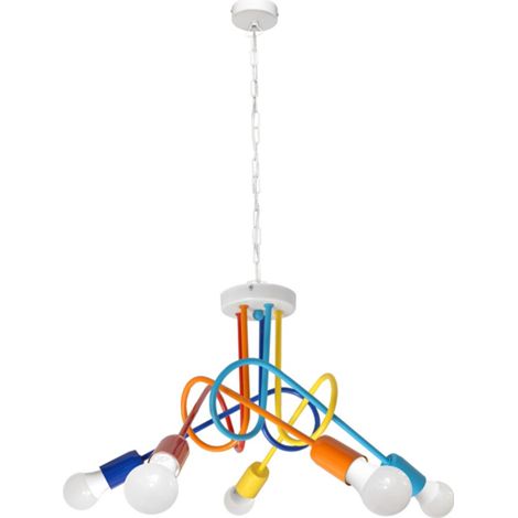 Helam OXFORD Plafonnier Suspendu Multi Bras Blanc, Multicolore 60cm