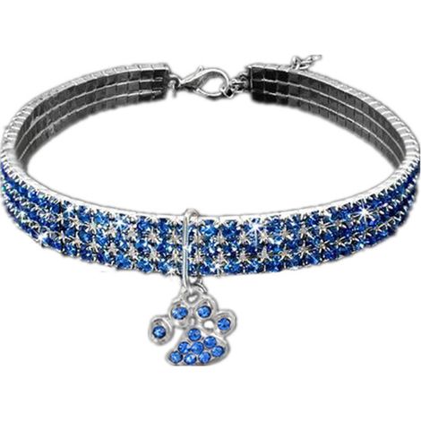 Collier Pour Chien Et Chat - En Cuivre Plaqué Argent Avec Strass - Design Réglable Pour Fêtes Et Quotidien - 1 Pièce (1/5)