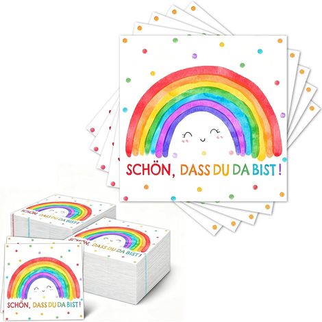 Lot 30 Serviettes Rentrée Scolaire, 33x33 cm, Schulkind, Jolie Que Tu Sois, Anniversaire, Fête, Papier, 3 Plis (1/5)