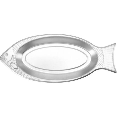 Plat de service en acier inoxydable extra épais, forme poisson, idéal pour anniversaire mariage.