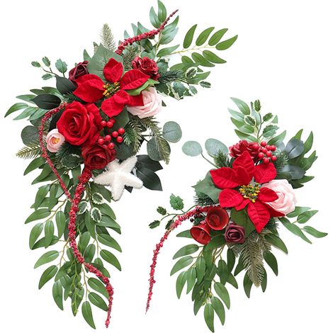 Kit d'arche de mariage artificielle avec fleurs, panneaux de décoration pour la cérémonie et la réception, guirlande de fleurs réalistes (1/2)