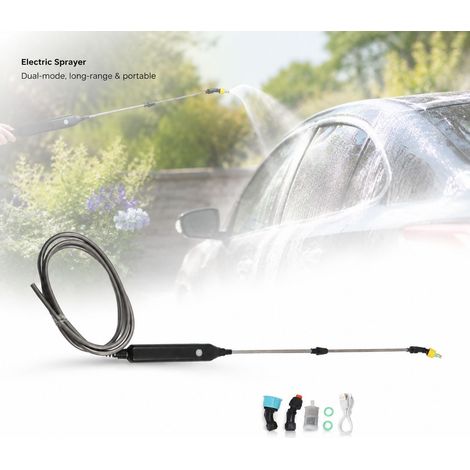 Pulvérisateur Électrique - Batterie 2400mAh - Tuyau 5m - Arrosage Automatique Jardin Plantes Nettoyage Voiture USB Rechargeable (1/4)