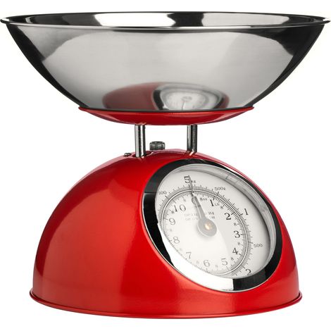 Premier Housewares Red Half Circle Design Kitchen Scale - 5kg (1/2)