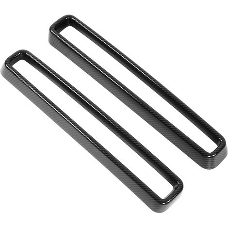 Calandre Avant Remplacement Dodge Challenger 2015-2021, 2 Pièces Garniture Fibre de Carbone Style, Grille Chrome Noir Adaptée (1/5)