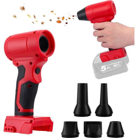 Mini Blower Compatible with Milwaukee 18V, 30 m/s, 130, 000 RPM High Speed Brushless Motor, Jet Dry Turbo Fan for Camping, Workshop Cleaning (Battery Not Included) (1/5)