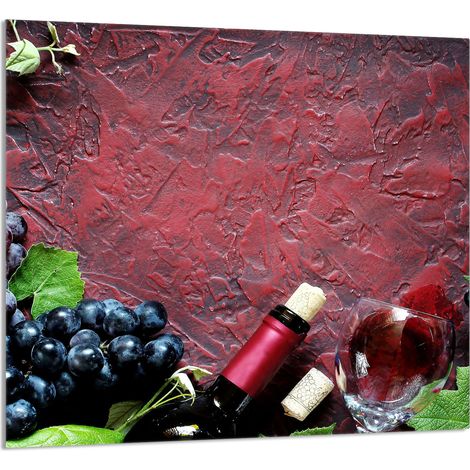 GLASPLATTE FÜR KÜCHE 65x60 Wein