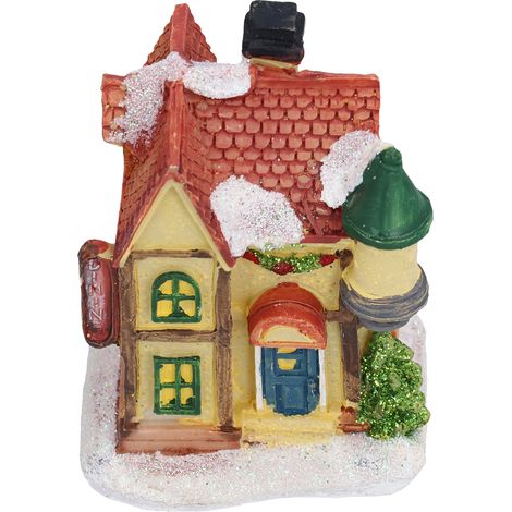 Maison de Noël en résine, scène de village de Noël, maisons avec lumière LED chaude, fonctionne sur piles (1/5)
