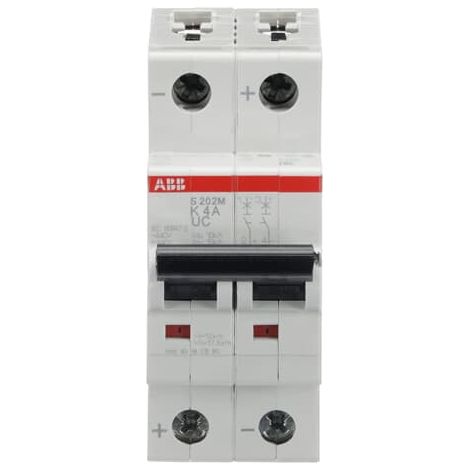 Disjoncteur ABB S202M 2P, 4A, pouvoir de coupure 10 kA ( Prix pour 1 )
