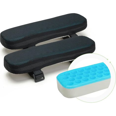 LargeLeaf Office Chair Armrest with Cooling Gel Cushions, Elbow Pillow and Memory Foam Pressure Relief for Gaming Chair (1/5)