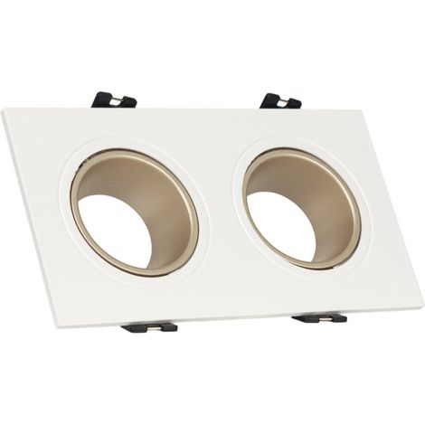 Aro Downlight Cuadrado Basculante Doble GU10 / MR16 - Bajo