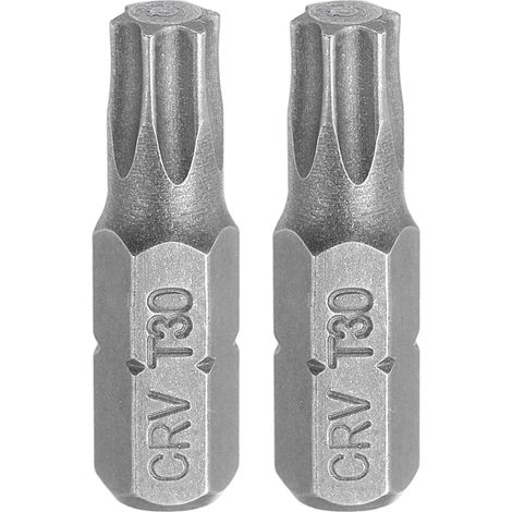 2pcs Embout De Tournevis Torx Tige Hexagonale 1/4" Tête T30 Longueur 1" Acier CR-V 6 Pointes Embouts De Perçage Sécurité Pour Travaux De Réparation Tournevis Électrique (1/5)