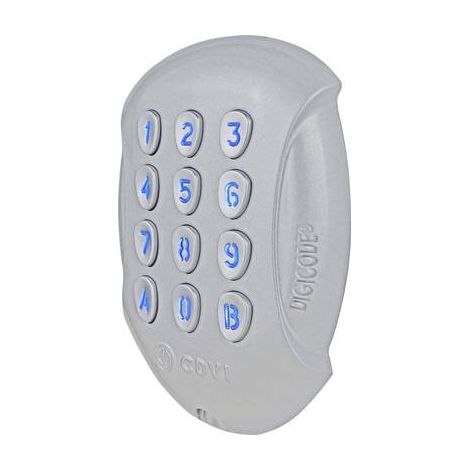 Clavier électronique Bluetooth argenté – 100 codes – Résistant aux intempéries – Alimentation 12V à 48V AC/DC – Protection IP65 – Cdvi (1/3)
