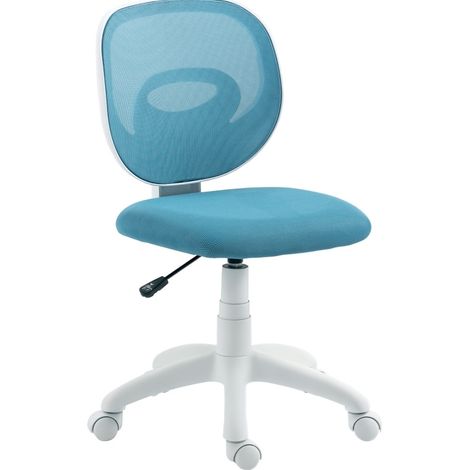 Chaise de bureau ergonomique bleue avec dossier en mesh et dossier en C, hauteur réglable (1/5)
