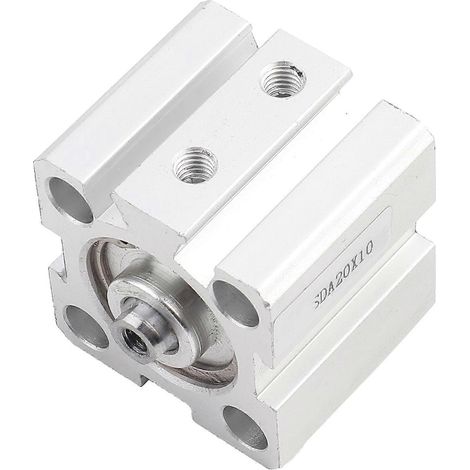 Vérin pneumatique double effet basse pression SDA20x10 en alliage d'aluminium, diamètre intérieur 20 mm, course 10 mm