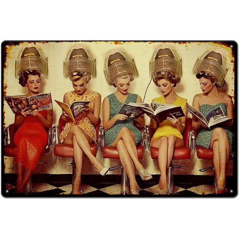 Plaque Metal Vintage pour salon de coiffure Plaque Metal Decorative Affiche Vintage pour salon de beauté - Décoration murale vintage pour bar, homme, grotte (1/5)