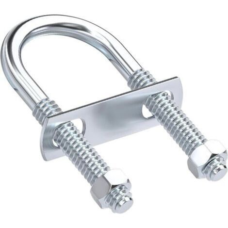 2 Pieces M6x20x50mm U Bolts, Clamping Bolts Fastening with Nuts and Spacers, for Fixing Pipe Supports (1/4)