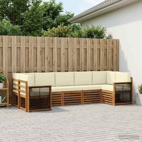 vidaXL Ecksofa Set mit Kissen 6 pcs Natur und Creme (1/5)