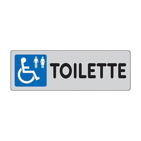 TARGA SEGNALETICA ADESIVA TOILETTE DISABILI - VINILE CM 15X5- 10 pezzi