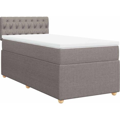 Maison Exclusive - Cama box spring con colchón tela gris taupe 10
