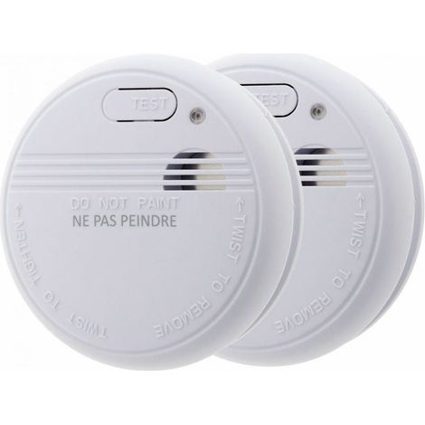 Détecteur De Fumée - Alimentation Pile 9 V - Auto-vérification LED - ABS Ignifuge - Pour Locaux Professionnels Et Domestiques - 2 Pièces (1/5)