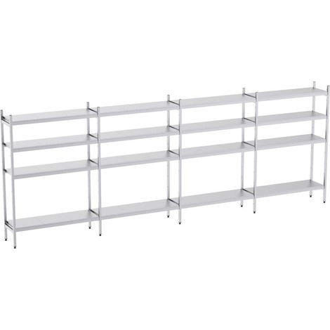 Rayonnage en Acier Inoxydable Linéaires - 5050 à 5950 mm - 4 Niv - P400 - Distform
