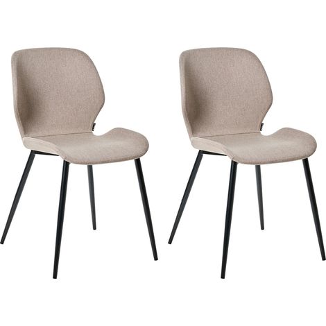 Set of 2 Conference Chairs HOLLAND Fabric Taupe (1/5)