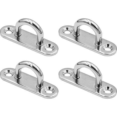 Set mit 4 Ösenplatten aus Edelstahl – 5 mm – Befestigungshaken aus Edelstahl – Wandhaken für Hängestühle, Sonnensegel und vieles mehr (1/5)