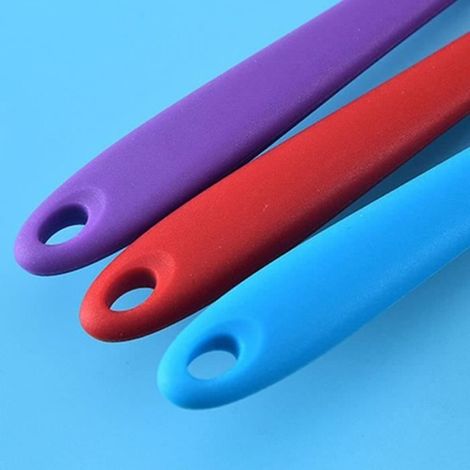 Lot de 2 petites spatules en silicone résistantes à la chaleur pour poissons, œufs, crêpes, etc. Couleur : noir, taille : lot [1306] (1/4)
