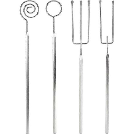 4 pièces acier inoxydable chocolat Dipping outils lot pour bonbon préparation Truffles gâteau décoration (1/5)