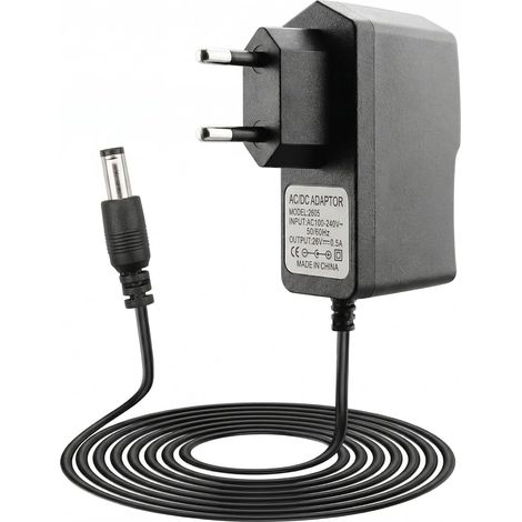 Chargeur 26V 500mA pour Aspirateur , Adaptateur Alimentation 26V Prise EU avec Câble 2m Noir, Adaptateur d'alimentation Compatible avec 100 200 500 700 800 (1/5)