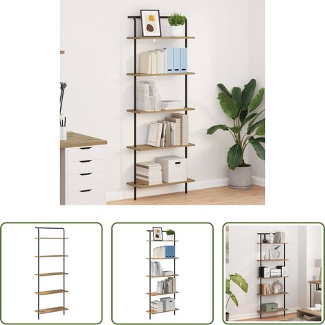 vidaXL Bibliothèque moderne - Étagère Chêne artisanal 60 x 24 x 168 cm Bois d'ingénierie (1/5)