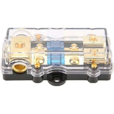 Bloc de Distribution d'Alimentation 60A 1 Sortie 2 Entrées avec Porte-Fusible pour Amplificateur Auto (1/5)