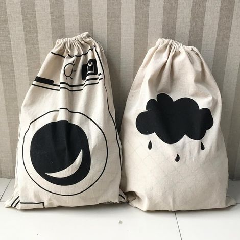 2 Pièces Sac Linge Sale 60x48 cm, grande capacité voyage maison école machine laver (1/5)