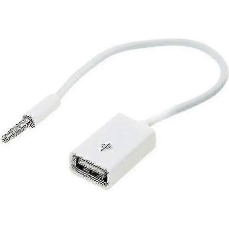 Câble adaptateur AUX mâle 3,5 mm vers USB femelle (1/2)