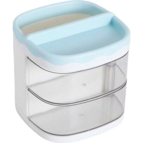 Vtizikl Organizer Azzurro Con Cassetti Organizzatore Scrivania Penne Trucco Cancelleria -