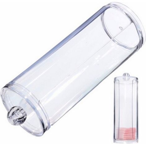 Transparente runde Kunststoffbox, Wattepadhalter, Aufbewahrungsbox für Make-up und Kosmetik (1/5)
