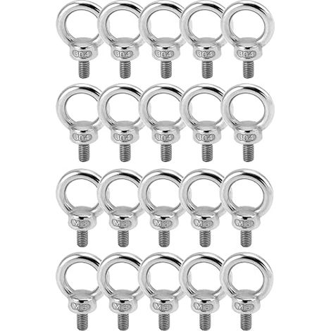 20 Stück M6 Ringschraube - 65KG - 304 Edelstahl Ösenschrauben für Rolle des Befestigens und Hängens (1/4)