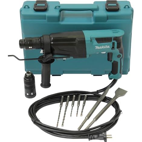 Makita HR2670FTX1 - Martillo combinado para SDS-Plus (26 mm, con mandril intercambiable en maletín de transporte)