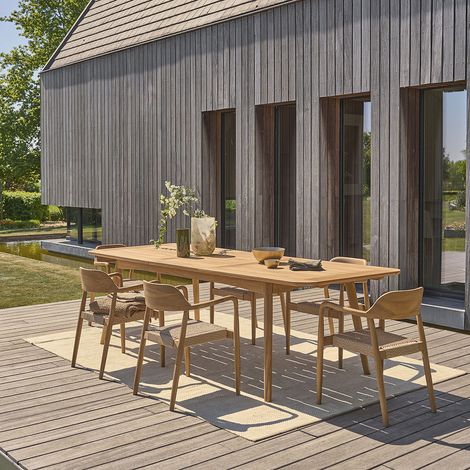Salon de jardin en teck massif extensible 6/8 pers. (1/5)