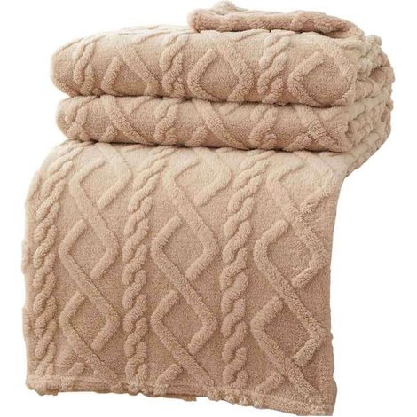 Bardusch - Plaid polaire pour canapé ou lit - Couverture décorative à motif jacquard 3D - Couverture en flanelle douce, légère et moelleuse, idéale en toutes saisons (1/5)