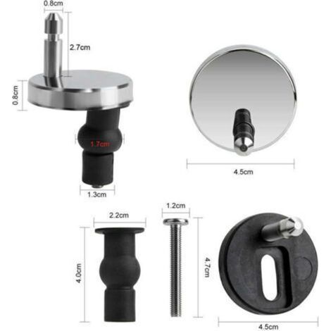 BUNTHAUS Lot de 2 fixation abattant wc universels pour abattant de WC-Compatible avec la plupart des sièges de WC standards avec système d'abaissement automatique-Facile à installer