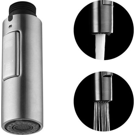 Embout Robinet Cuisine De Rechange Douchettetête De Robinet Amovible Universelle G1/2 Acier Inoxydable Sus304 Brossée (1/5)