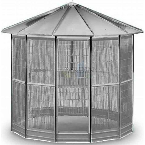 Suinga – Volière galvanisée 12 côtés 232x255 cm – Cage pour perroquets, canaris, calopsittes – Métal galvanisé – Fabriquée en Espagne