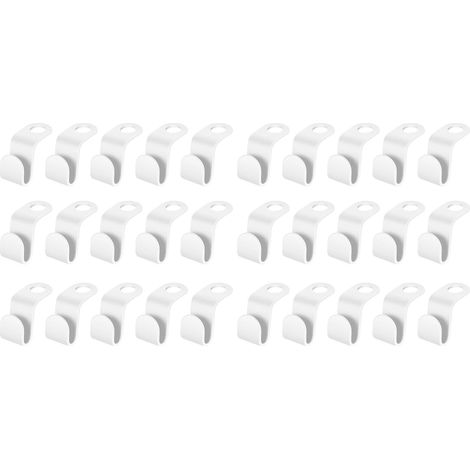 Lot de 100 cintres crochets en plastique blanc pour penderie. (1/5)