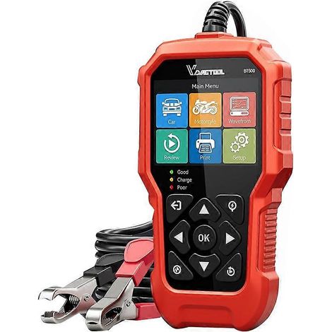 VDIAGTOOL 6V 12V 24V Kfz-Batterietester VDIAGTOOL BT500, 5-3000 CCA Batterielasttester, Anlasser-Lichtmaschinentester (1/5)