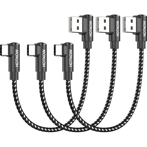 Câble USB C Coudé 15cm Pack de 3, 90 Degrés Câble USB C Charge Rapide 3A (1/5)