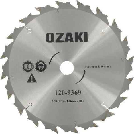1 Lame Debroussailleuse - Carbure De Tungstene - Alésage 25 4 Mm - Diamètre 250 Mm - Pour Débroussailleuses À Essence Supérieures À 35 Cc (1/2)