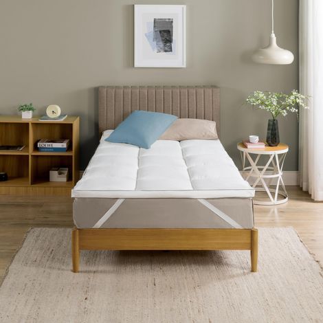 Zinus Topper Singolo 80x190 cm, 5 cm Coprimaterasso Trapuntato in Bambù, Rivestimento Morbido, Traspirante, Ipoallergenico, Housse Lavabile in Lavatrice (1/5)
