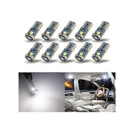 Set mit 10 brandneuen, extrem hellen T10 168 194 LED-Keillampen für Innenraumbeleuchtung (Kuppel-, Karten-, Tür-, Einstiegs- und Kennzeichenbeleuchtung), Xenonweiß